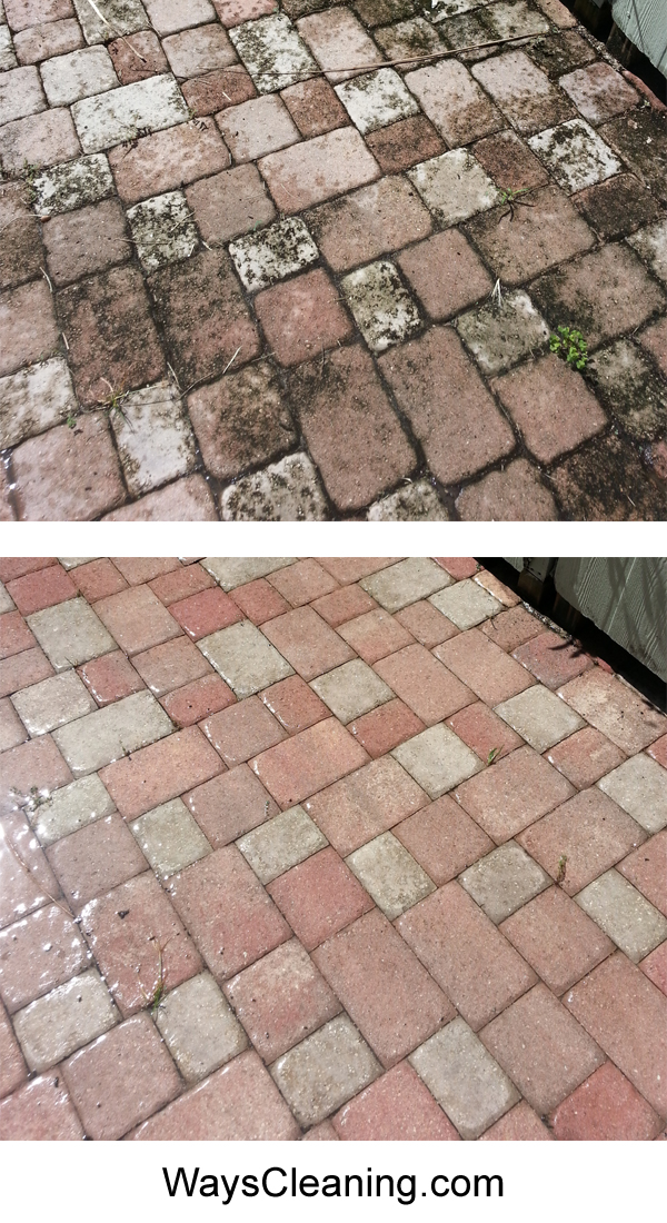 Brick Pool Deck Cleaning